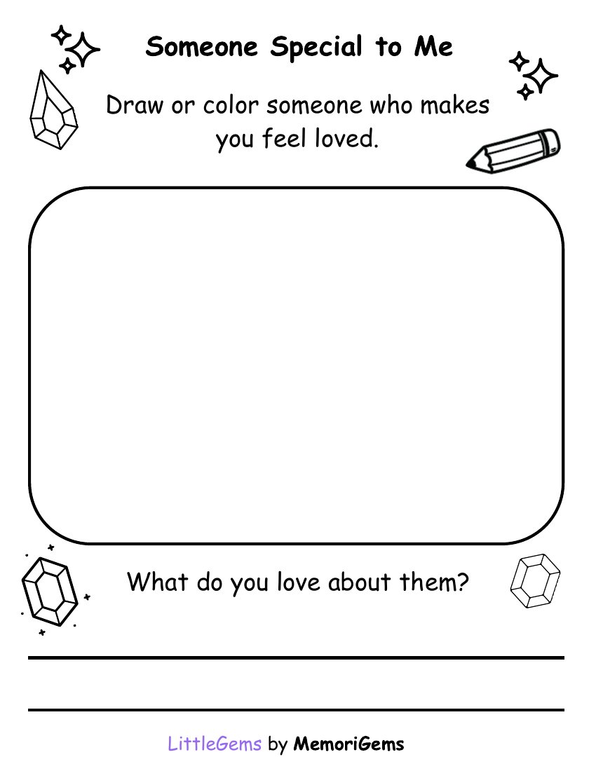 Someone Special to Me — coloring sheet preview