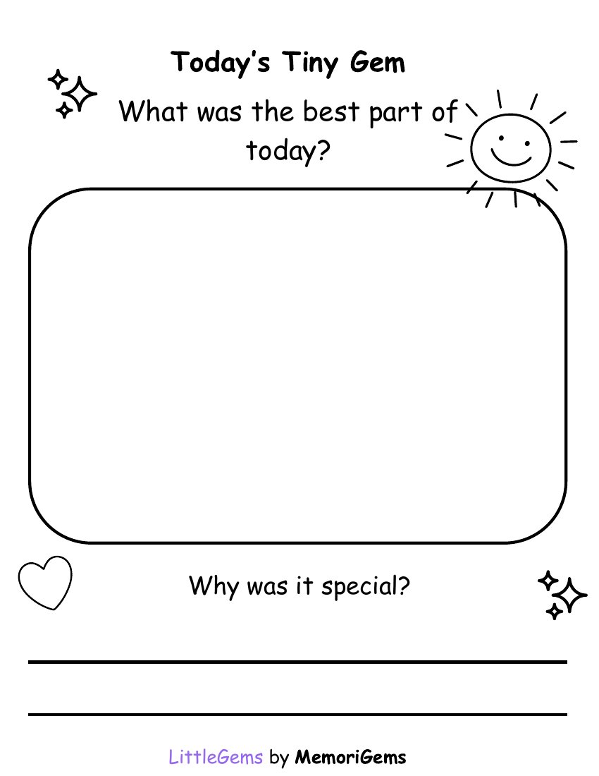 Today's Tiny Gem — coloring sheet preview